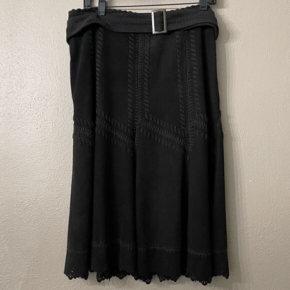 Peter Nygard Vintage Leather and Suede Skirt Size 12 - Picture 1 of 7